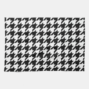 Black & White Houndstooth Pattern Tea Towel