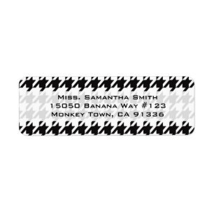 Black & White Houndstooth Return Address