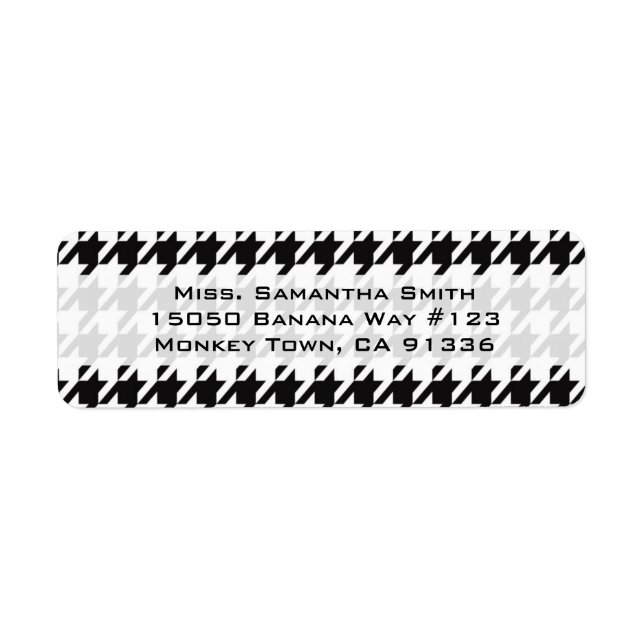 Black & White Houndstooth Return Address (Front)