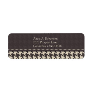 Black/White Houndstooth Return Address Label