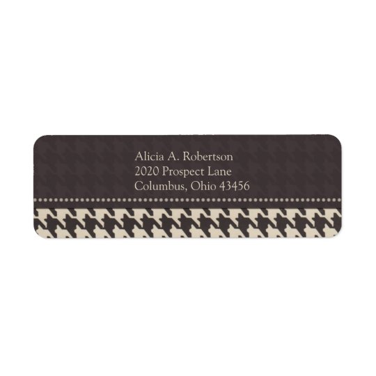 Black/White Houndstooth Return Address Label
