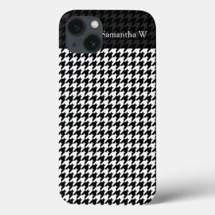 Black/White Houndstooth Stylish Fashion Designer iPhone 13 Case