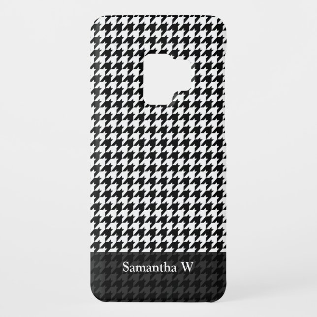 Black/White Houndstooth Stylish Fashion Designer Case-Mate Samsung Galaxy Case (Back)