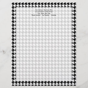 Black/White Houndstooth Stylish Fashion Designer Personalized Letterhead
