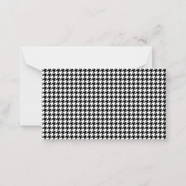 Black White Houndstooth Tissue Abstract Figures Card (Front)