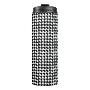 Black White Houndstooth Tissue Abstract Figures Thermal Tumbler
