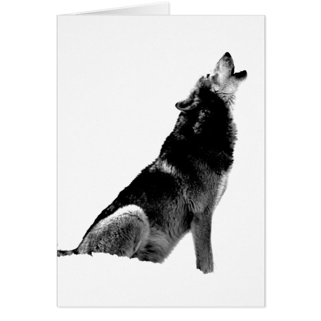 Black White Howling Wolf (Front)