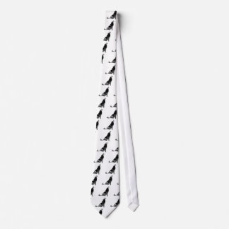 Black White Howling Wolf Tie