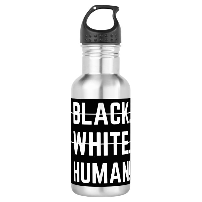 Black White Human 710 Ml Water Bottle (Front)