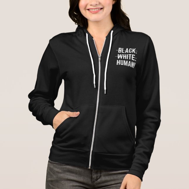 Black White Human Hoodie (Front)