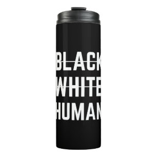 Black White Human Thermal Tumbler
