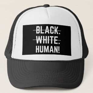 Black White Human Trucker Hat
