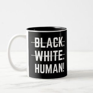Black White Human Two-Tone Coffee Mug