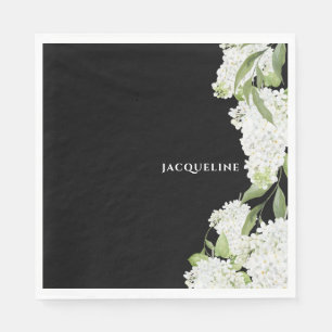 Black White Hydrangeas Bridal Shower II Napkin