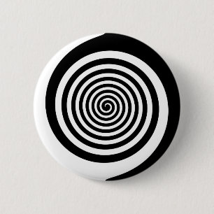 Black & White Hypnotic Spiral 6 Cm Round Badge