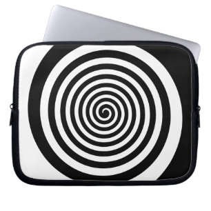 Black & White Hypnotic Spiral Laptop Sleeve