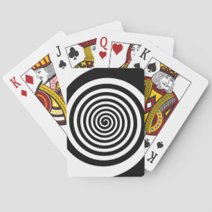 Black & White Hypnotic Spiral Playing Cards