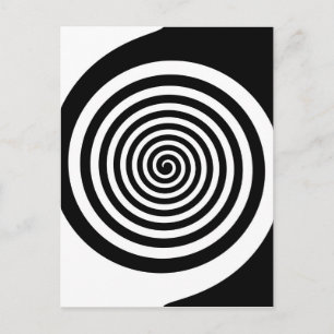 Black & White Hypnotic Spiral Postcard