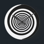 Black & White Hypnotic Spiral Round Clock<br><div class="desc">Designed by Yours Truly.</div>