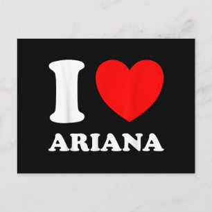 Black White I Love Ariana  Holiday Postcard