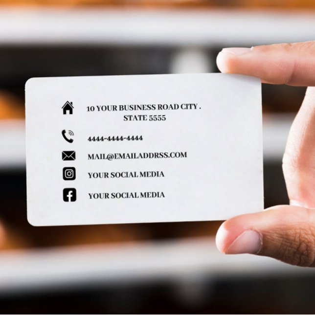 Black White Icons Social Media Business Card (Creator Uploaded)
