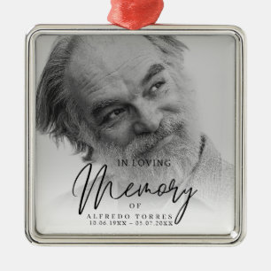 Black & White In Loving Memory Funeral  Metal Tree Decoration