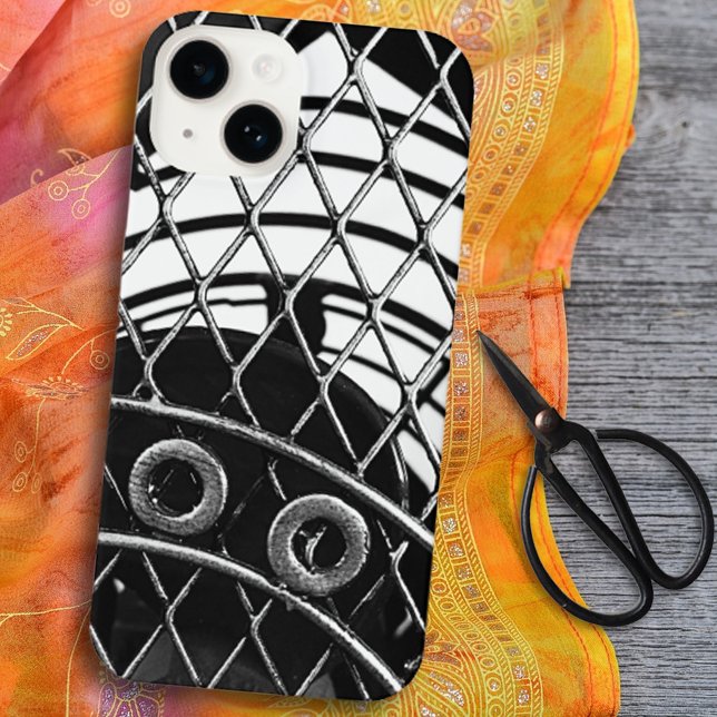 Black White Industrial Abstract Geometric iPhone Case (Creator Uploaded)