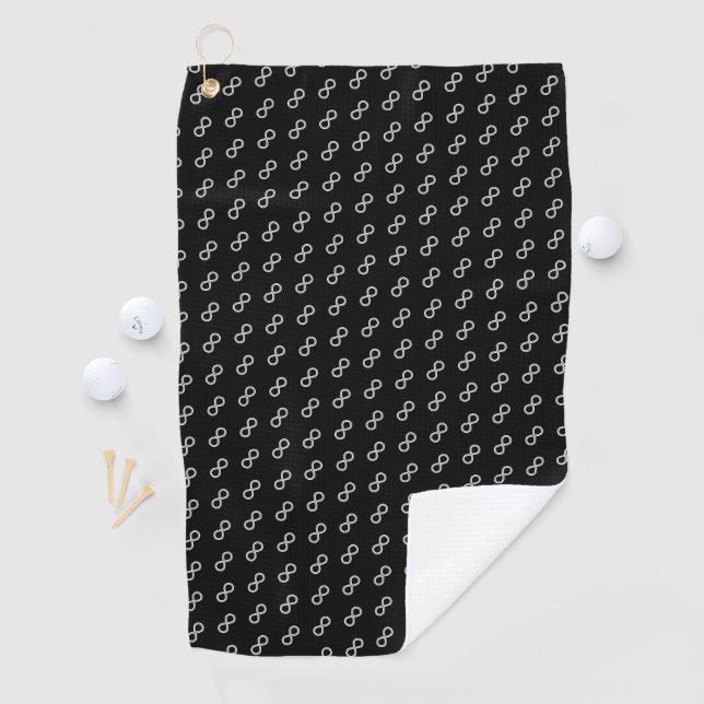 Black & White Infinity Elegance Harmony Collection Golf Towel (InSitu)