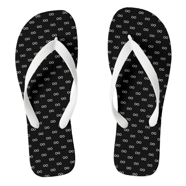Black & White Infinity Elegant Collection Flip Flops (Footbed)
