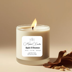 Black & white Ingredients Candle Label