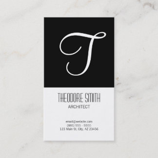 Black & White Initial Business Card