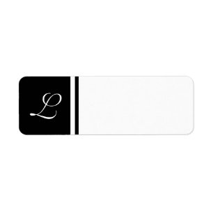 Black White Initial Label- Customisable Background