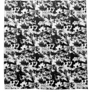 Black & White INK SPLASHES seamless pattern Shower Curtain