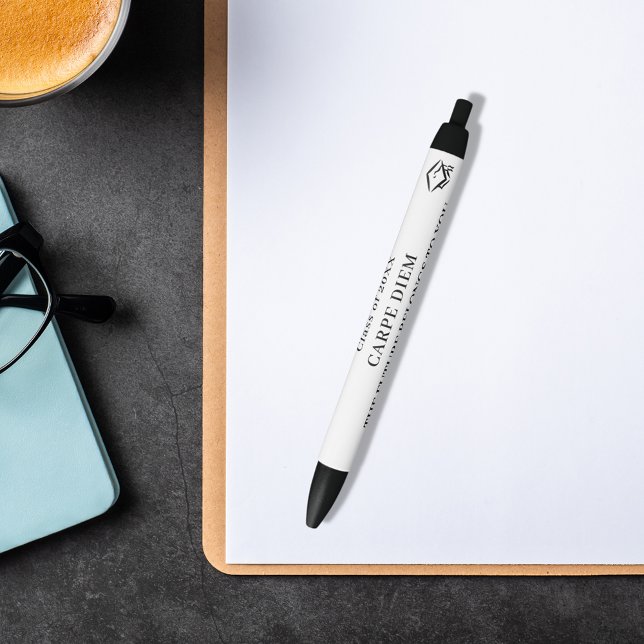 Black white inspirational quote graduation black ink pen (Creator Uploaded)