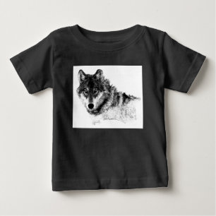 Black White Inspirational Wolf Eyes Baby T-Shirt