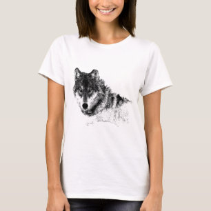 Black White Inspirational Wolf Eyes T-Shirt