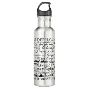 Black White Inspirational Words 710 Ml Water Bottle