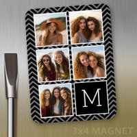 Black White Instagram 5 Photo Collage Monogram