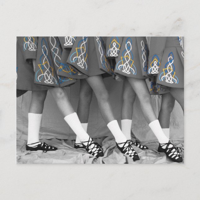 Black & White Irish Dance Postcard (Front)
