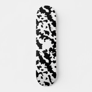 Black White Irregular Abstract Pattern Skateboard