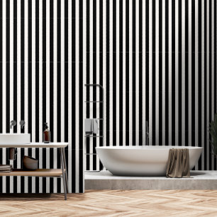 Black White Ivory Stripes Minimalist Wallpaper