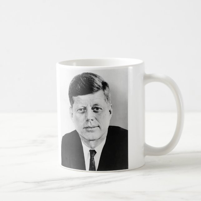 Black & White Jack JFK John F. Kennedy Coffee Mug (Right)