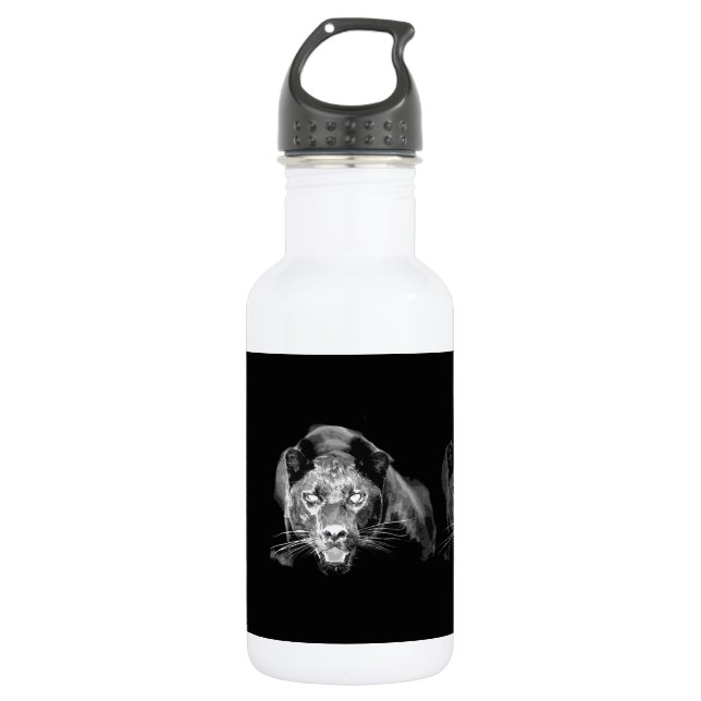 Black & White Jaguar 532 Ml Water Bottle (Front)
