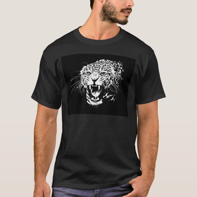 Black & White Jaguar T-Shirt (Front)