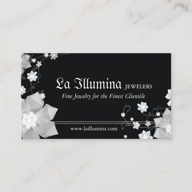 Black White Jeweller | Jewellery Shop Business Card (Front)
