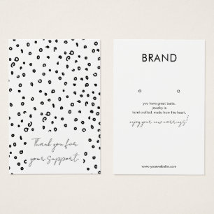 Black & White Jewellery Earring Display Card