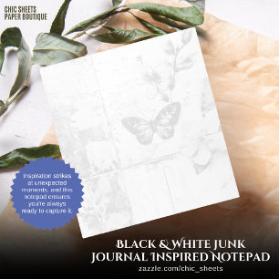Black & White Junk Journal Inspired Notepad