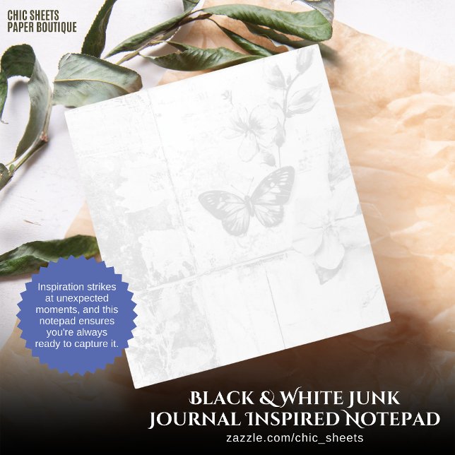 Black & White Junk Journal Inspired Notepad (Creator Uploaded)