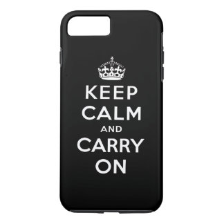 Black White Keep Calm and Carry On iPhone 8 Plus/7 Plus Case