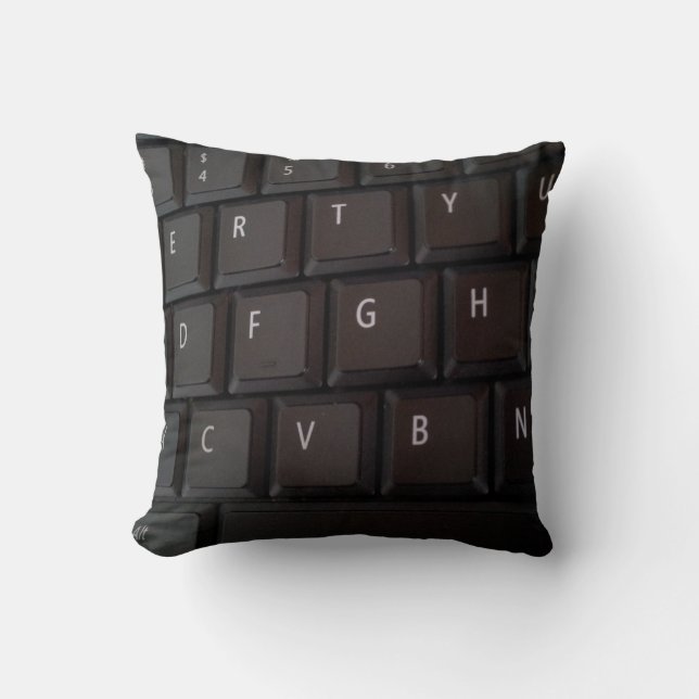 Black White Keyboard Pillow (Front)